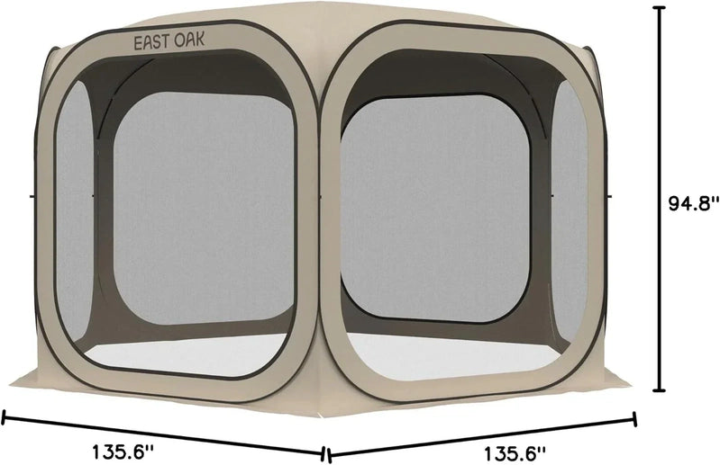 East Oak Screen House Tent Pop-Up Portable Screen Room Canopy Instant Screen Tent 10 x 10 Ft