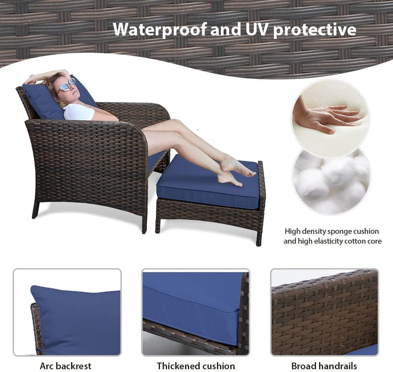 Leveleve Balcony Furniture 5 Piece Patio Conversation Set