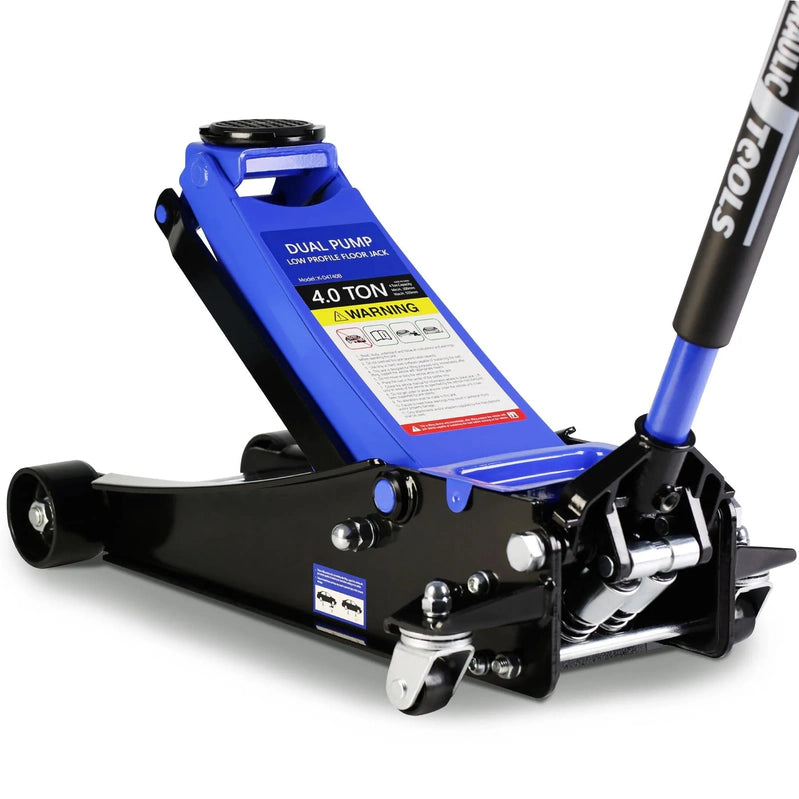 4-Ton Floor Jack, Low Profile Car Jack, Heavy-Duty Trolley Jack Car Lift With Dual Pump Pistons, Lifting Range 4 In.-21 In., 8000lbs