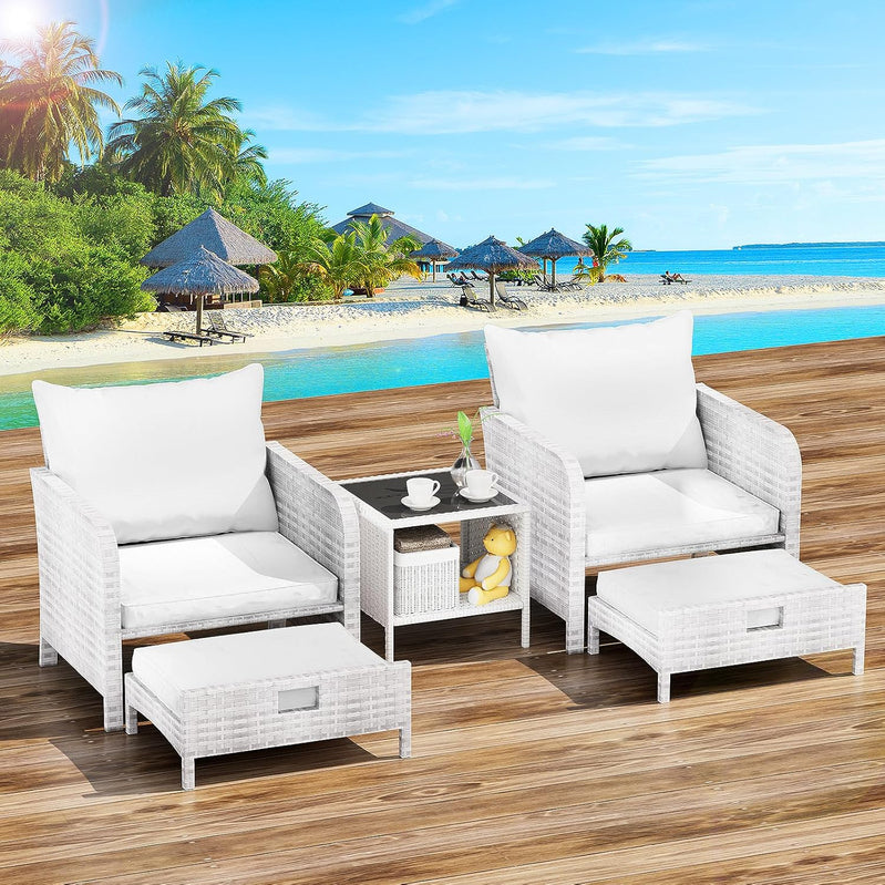 Leveleve Balcony Furniture 5 Piece Patio Conversation Set