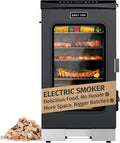 East Oak 30 In. Outdoor Electric Smoker, Built-In Meat Probe, Smokes Up To 6 Times Longer In A Single Load, Side Loader For Uninterrupted Smoking