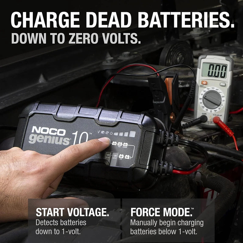 Noco GENIUS10, 10A 6V/12V Smart Battery Charger, Maintainer And Desulfator