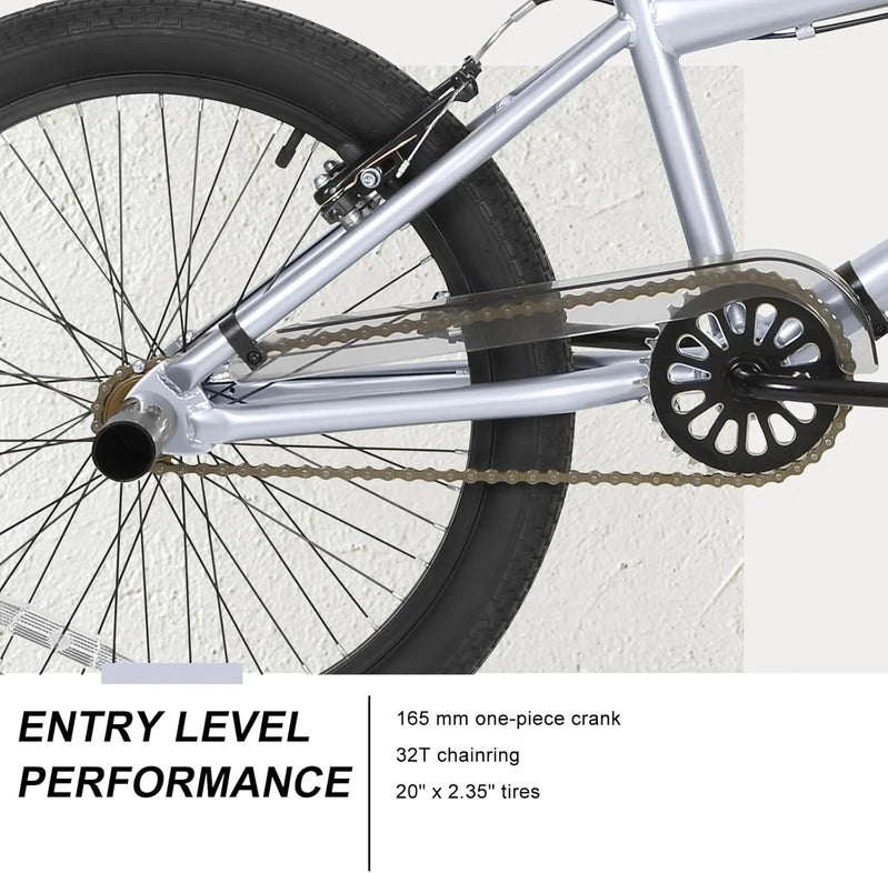 Weize Freestyle BMX Bicycle 20 In. Stunt Bike For Kids And Adults Men And Women High Strength Steel Frame 360 Degree Rotor Freestyle