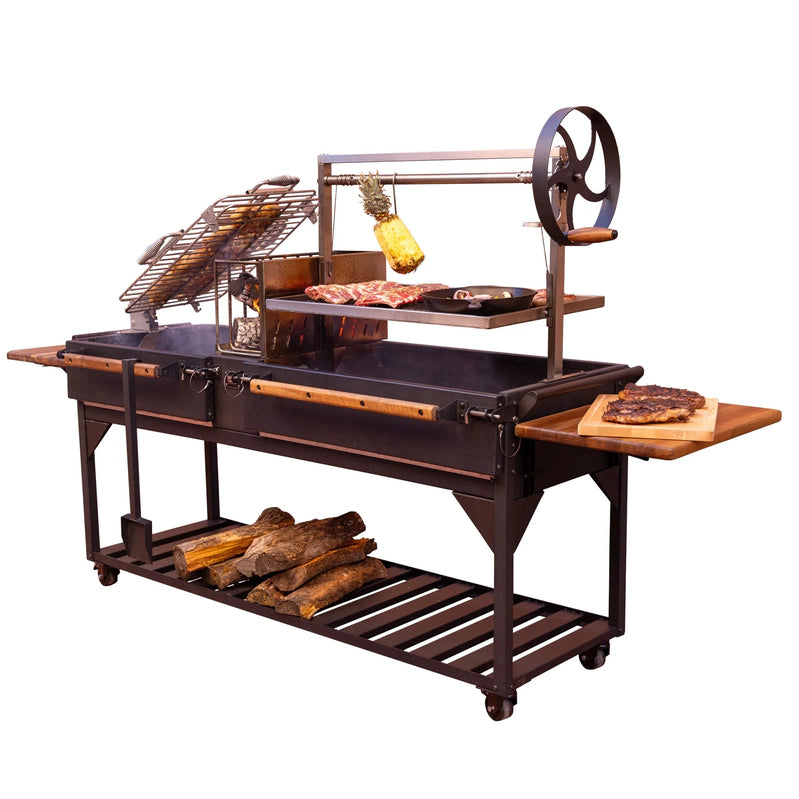 Backyard Discovery Argentine Santa Maria XL Wood Fire And Charcoal Steel Grill, Asado Clamp