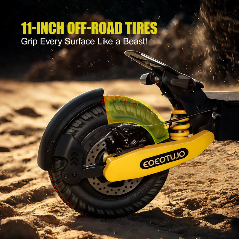 Off Road Electric Scooter For Adults, 1200W Motor Fast E Scooter, Up To 28MPH Top Speed And 20Miles Long Range, 11 In. Off-Road Tires