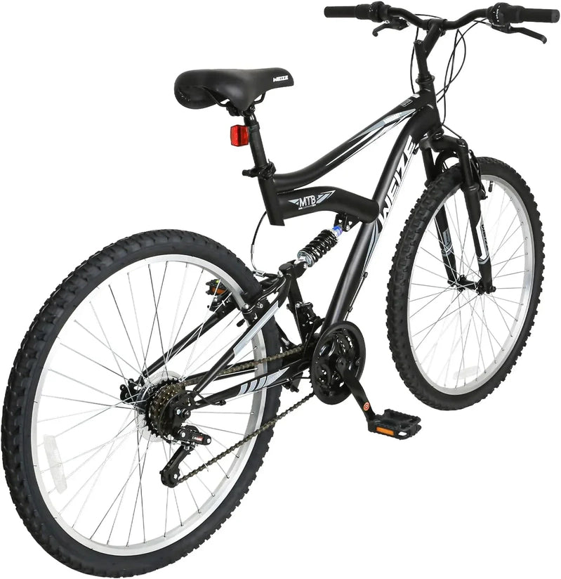 Weize Mountain Bike 26 27.5 In. Outdoor Hybrid Bikes 18-Speed High-Carbon Steel Full Suspension