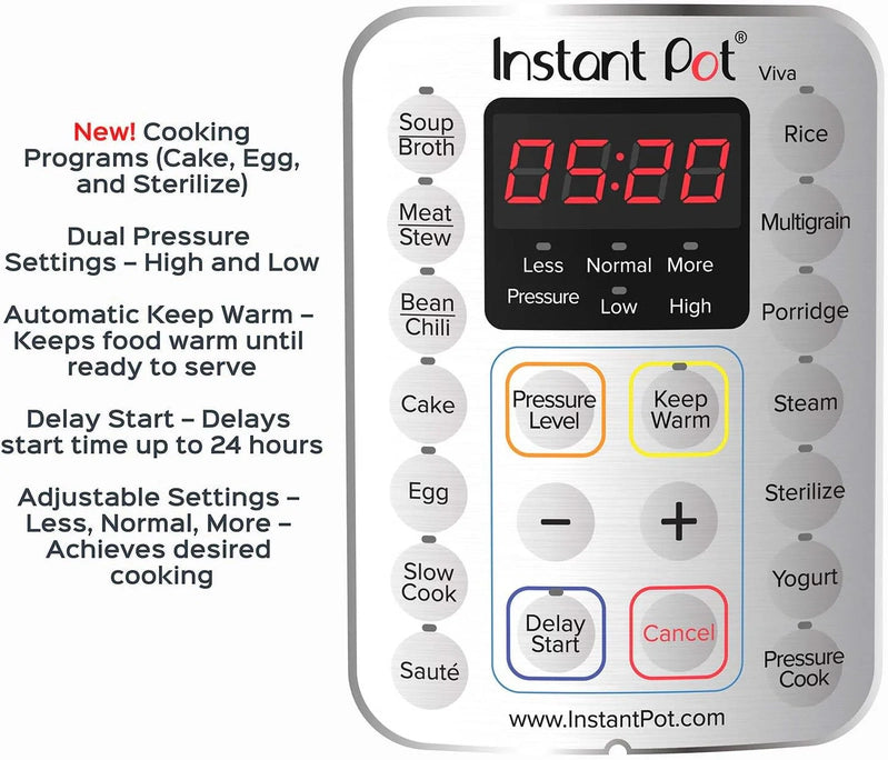 9-in-1 Multicooker, Pressure Cooker, Slow Cook, Rice Maker, Steamer, Sauté, Yogurt, Warmer And Sterilizer, Includes App With Over 800 Recipes