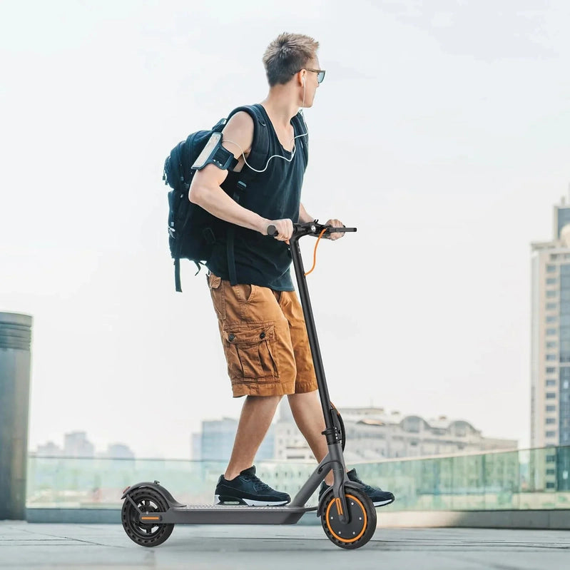 Electric Scooter, 350W/500W Powerful Motor, 8.5 In./10 In. Solid Rubber Tires, 19/22 Mph, 28/21/12 Mile Range, Dual Brakes