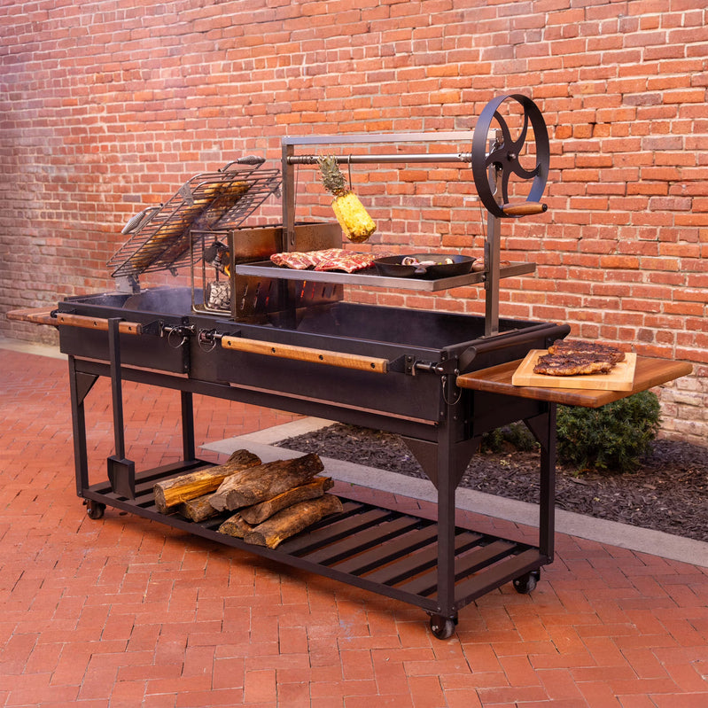 Backyard Discovery Argentine Santa Maria XL Wood Fire And Charcoal Steel Grill, Asado Clamp