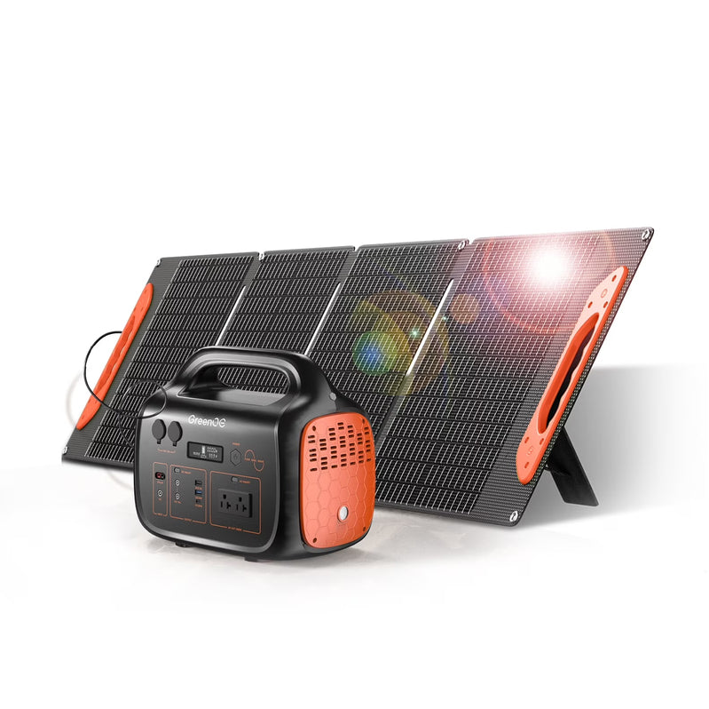 GreenOE Portable Power Station 1000W 1024Wh Solar Powered Generator With 100W Solar Panel