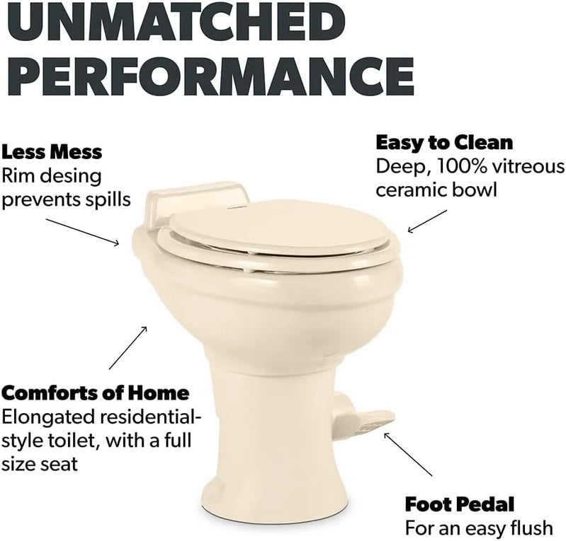 320 Series Standard Height RV Toilet, White