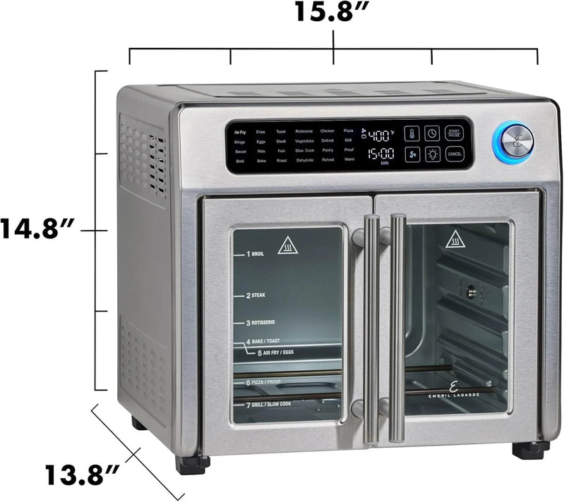Emeril Lagasse Extra Large French Door Air Fryer Toaster Oven Combo, 24 Cooking Functions