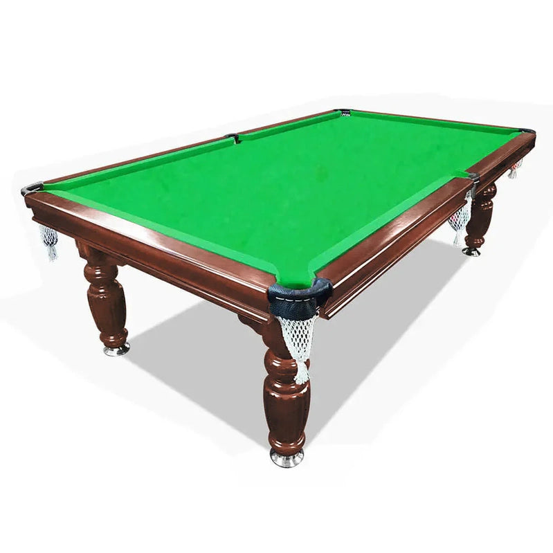 Classic Slate Pool Table With Cues And Balls Set For Home Or Lounge, Walnut Wood, 8 Ft
