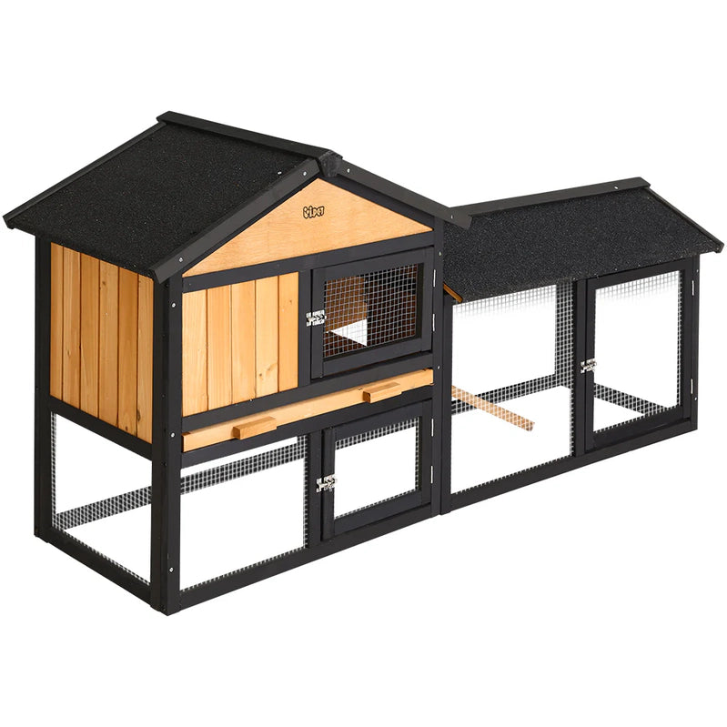 Extra Large Wooden Outdoor Chicken Coop Rabbit Hutch With Run- i.Pet