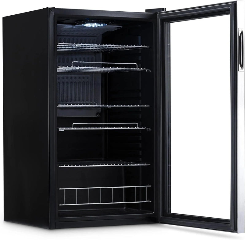 Beverage Refrigerator Cooler, 126 Cans Free Standing With Right Hinge Glass Door, Mini Fridge Beverage Organizer For Beer, Wine, Soda