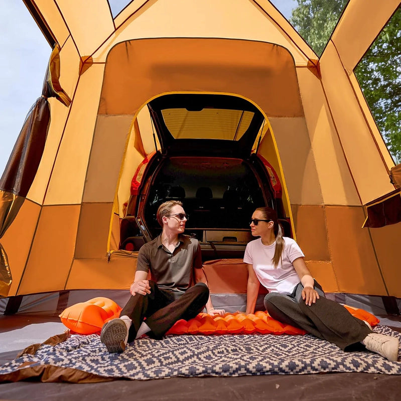 Timber Ridge 5-9 Person SUV Tent With Screen Porch And Awning For Family Camping, Weather Resistant And Portable Van Or Car Tent