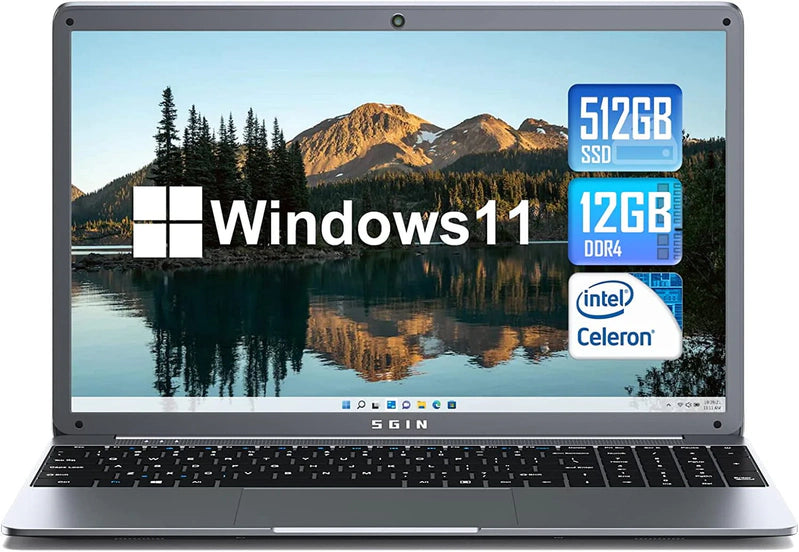 Sgin 15.6 In. Laptop 12GB DDR4 512GB SSD Windows 11 With Intel Celeron N5095A Full HD 1920x1080