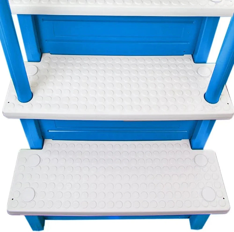 Non-Slip Entry Steps For Pools, Grey, For Above-Ground Pools, Can Be Installed On Terraces With A Height Of 122 To 137 Cm, Load Capacity Up To 136 Kg