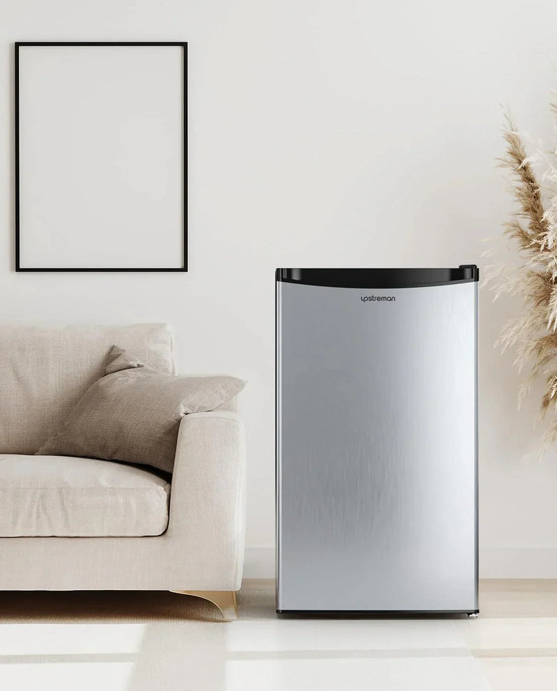 Upstreman 3.2 Cu. Ft. Mini Fridge Freezer Single Door Fridge Dorm Fridge Adjustable Thermostat
