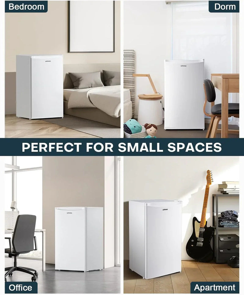 Upstreman 3.2 Cu. Ft. Mini Fridge Freezer Single Door Fridge Dorm Fridge Adjustable Thermostat