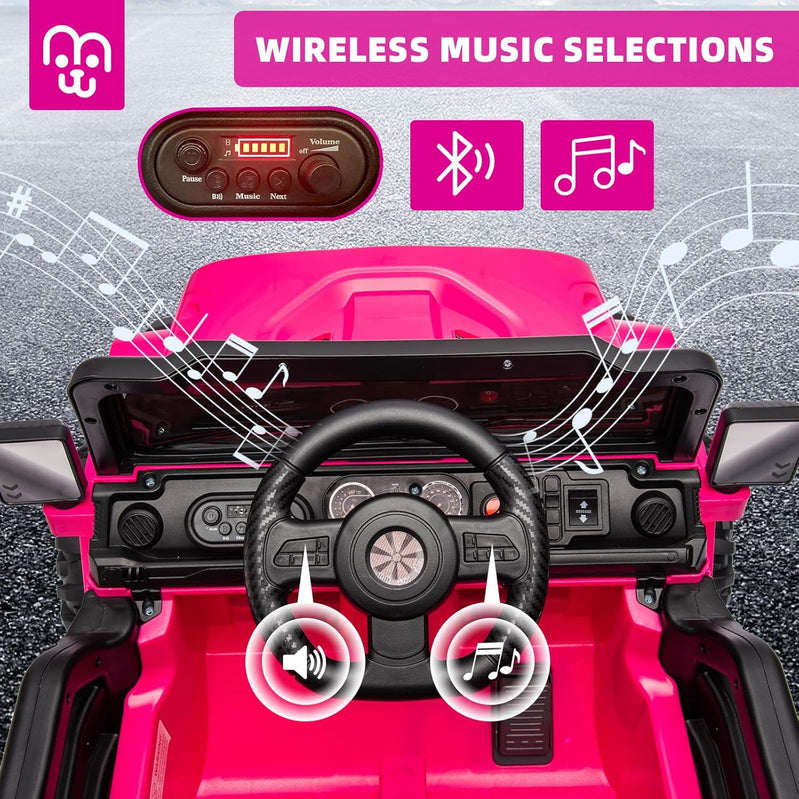 12V Kids Electric Ride On Truck Car Remote Control, Twin 35W Motors 3.5MPH Max Speed, Bluetooth USB Music Player