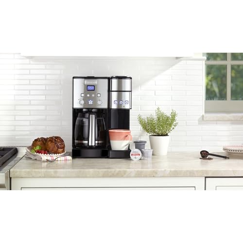Cuisinart Single Serve 12 Cup Coffee Maker, Offers 3 Sizes, 6 Ounces, 8 Ounces And 10 Ounces, Stainless Steel, Ss 15P1