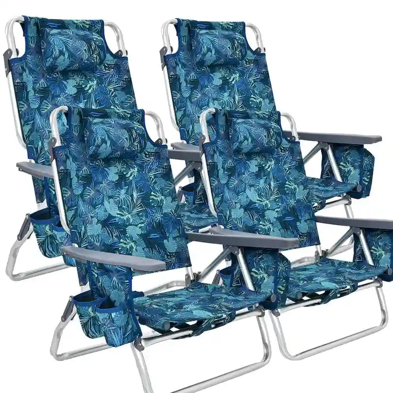 Costway 4-Pack Folding Backpack Beach Chair 5-Position Outdoor, See Details