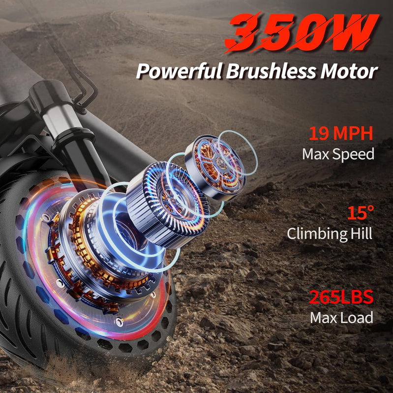 Electric Scooter 350W/500W Motor Top Speed 19/22 Mph Max 16/23/28Miles Ranges Foldable E Scooter