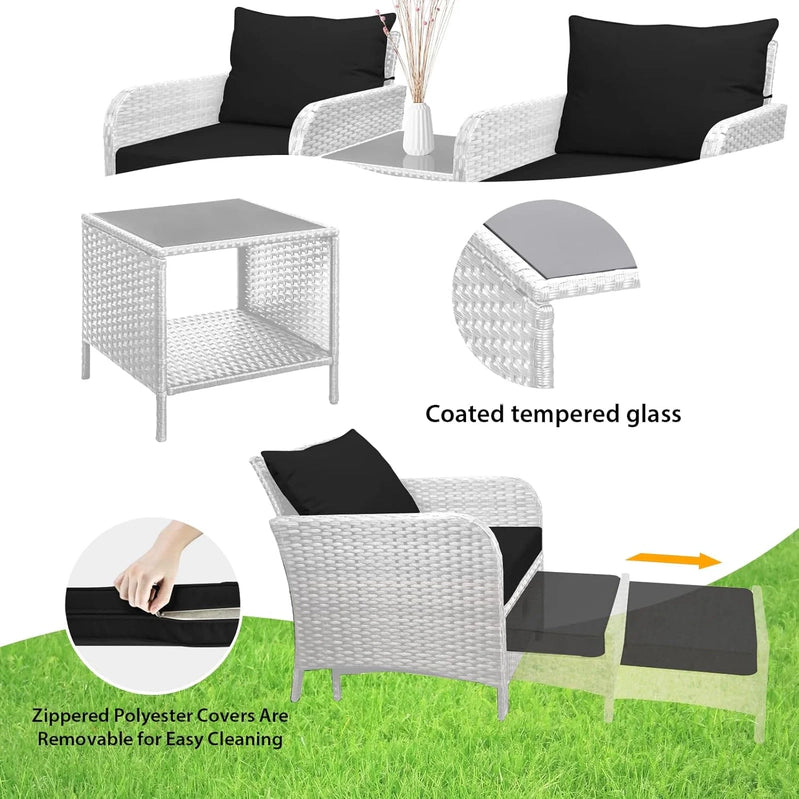 Leveleve Balcony Furniture 5 Piece Patio Conversation Set