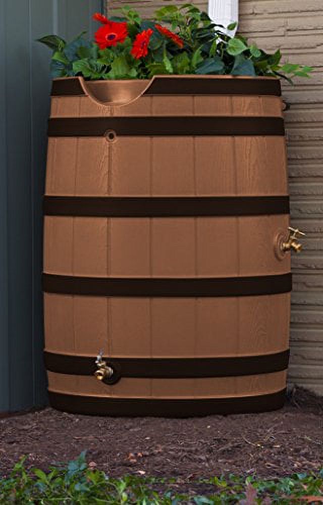 Good Ideas Rain Wizard 65 Gallon Rain Barrel With Darkened Ribs, Terra Cotta