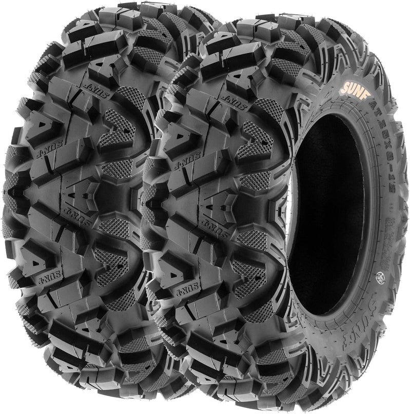 Set Of 4 ATV UTV All-Terrain Tires 25x8-12 Front And 25x10-12 Rear, 6 Pr, Tubeless A033