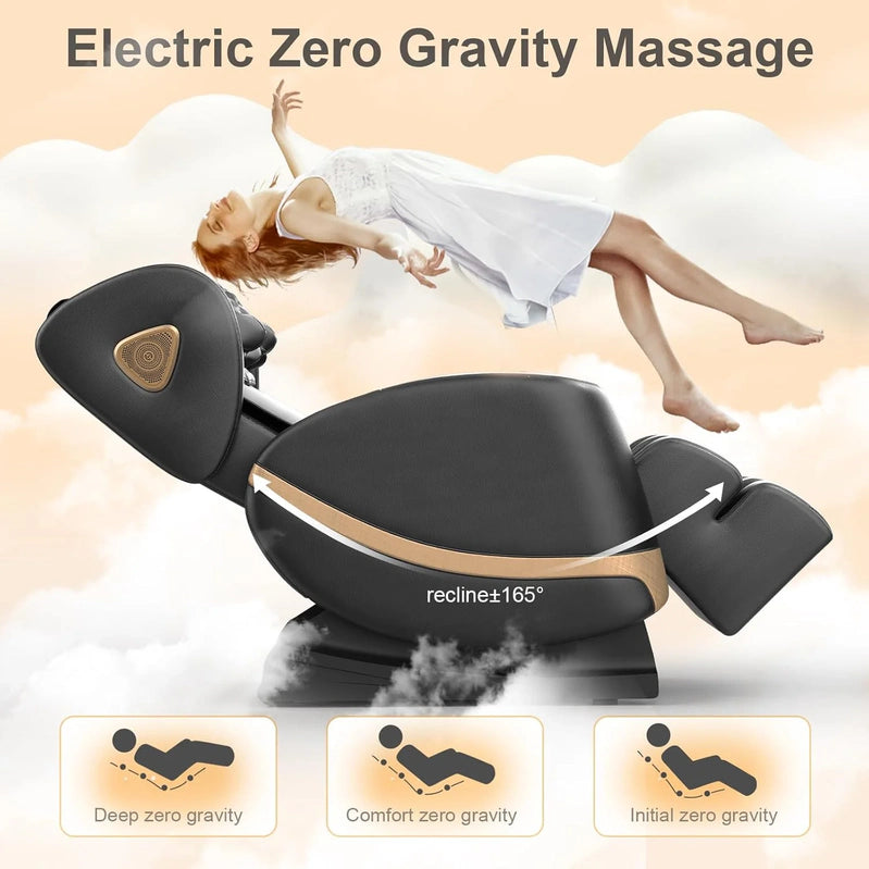 Massage Chair Full Body, Zero Gravity Massage Chair With 10 Fix Rollers, Heating, Foot Massage, Auto Modes, Bluetooth Speaker