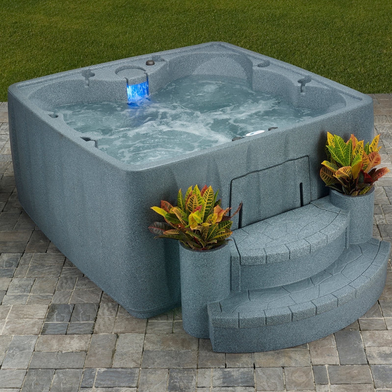 AquaRest Spas 6-Person Plug-and-Play Hot Tub, 29-Jet Square Design With Ozonator
