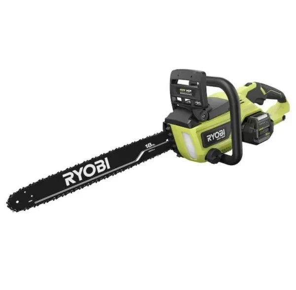Ryobi 18 40V Cordless Chainsaw Kit With Battery And Charger, Green