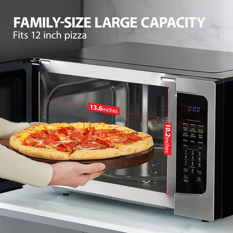 Toshiba 4-in-1 ML-EC42P, SS Countertop Microwave Oven, Smart Sensor, Convection, Air Fryer Combo, Mute Function