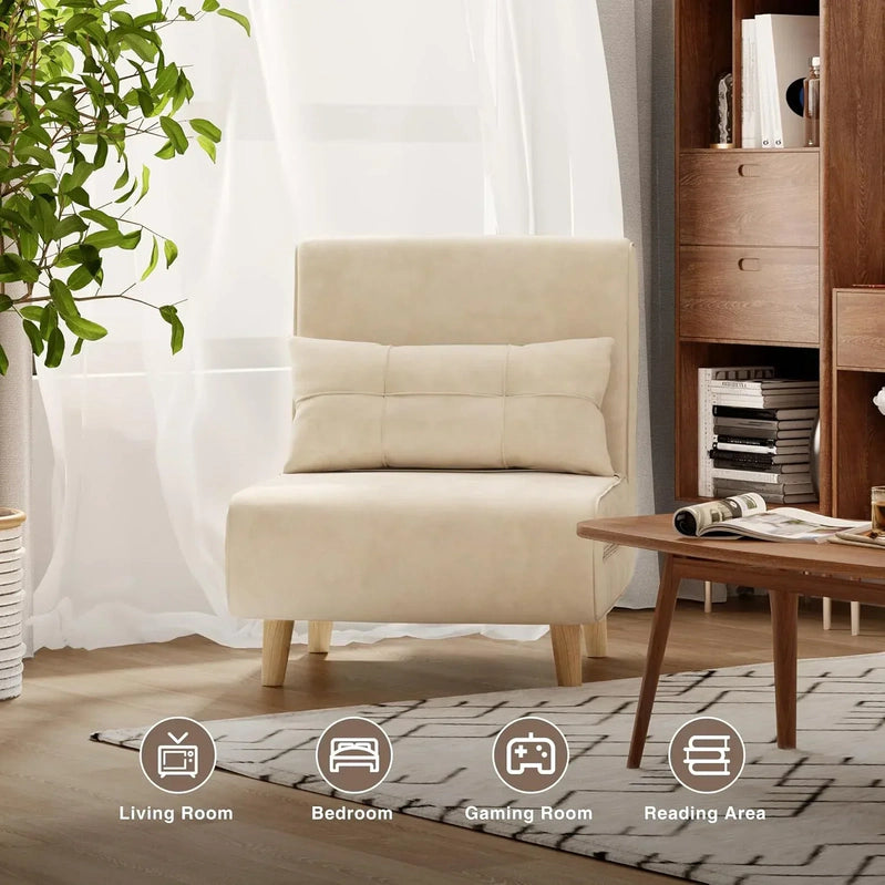 3-in-1 Sleeper Chair Bed Convertible Chair Bed Futon Sofa With Adjustable Backrest