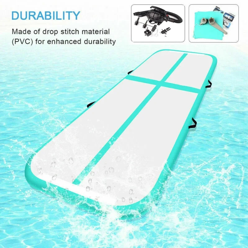 Fbsport Green 4m 1m 0.1m Inflatable Air Track Tumbling Gymnastic Mat Floor Home Training Yoga With Pump