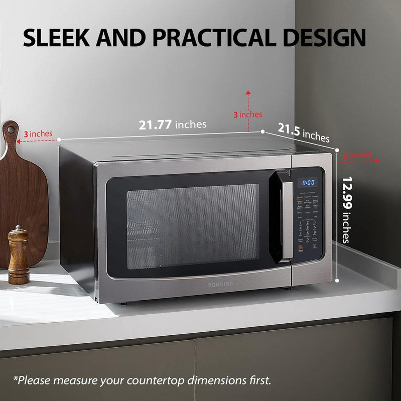 Toshiba 4-in-1 ML-EC42P, SS Countertop Microwave Oven, Smart Sensor, Convection, Air Fryer Combo, Mute Function