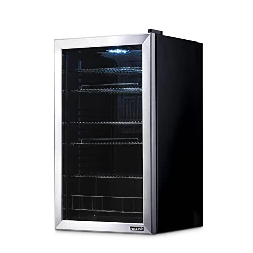 NewAir Beverage Refrigerator Cooler, 126 Cans Free Standing With Right Hinge Glass Door