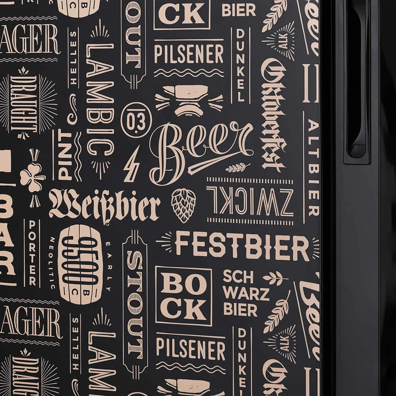 Beverage Refrigerator Cooler, 126 Cans Free Standing With Right Hinge Glass Door, Mini Fridge Beverage Organizer For Beer, Wine, Soda