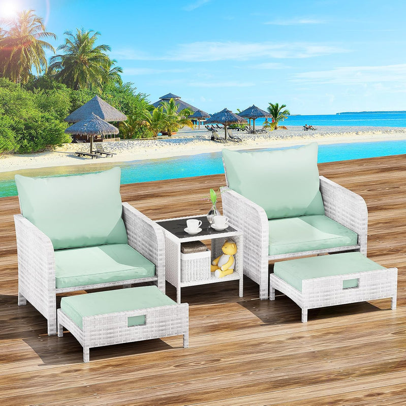Leveleve Balcony Furniture 5 Piece Patio Conversation Set