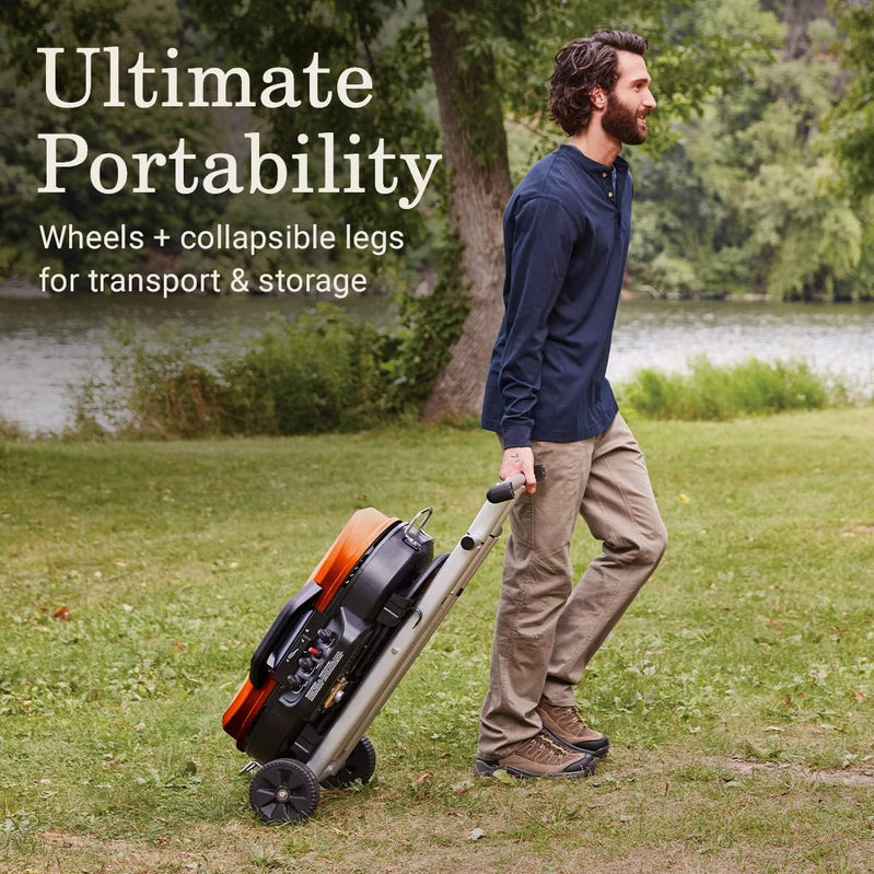 RoadTrip 285 Portable Stand-Up Propane Grill With 3 Adjustable Burners And Instastart Ignition, 20,000 BTUs Of Power For Outdoor Cooking