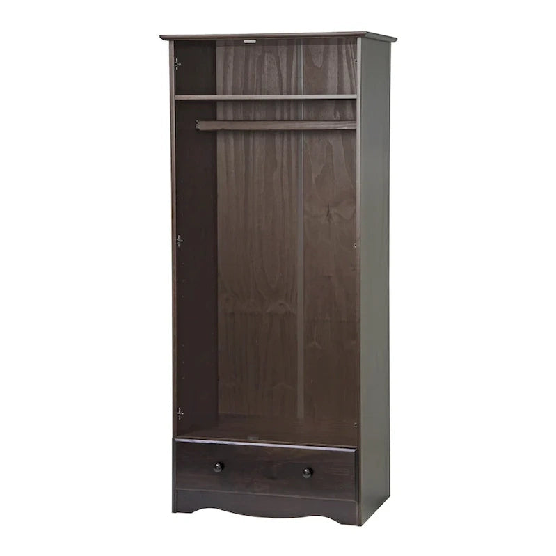 Palace Imports 100% Solid Wood Flexible Wardrobe Armoire With Metal Or Wooden Knobs