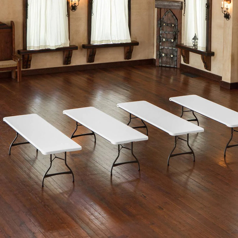 Lifetime 4-Pack Commercial Stacking 8 Ft. Folding Table, White, 80344