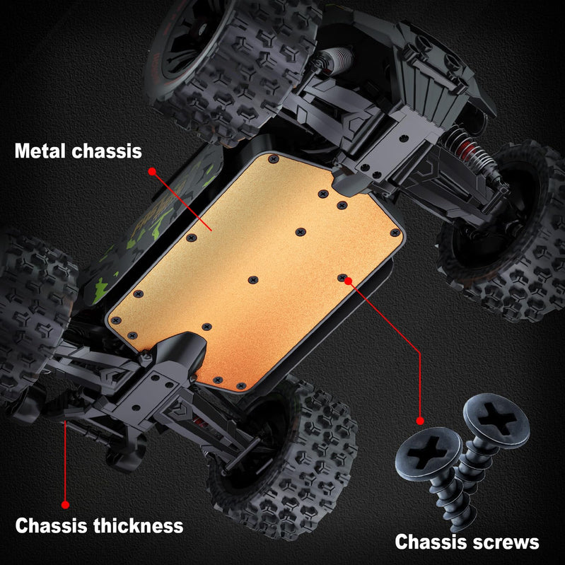 Wiaorchi 1/16 Rtr Brushless Fast Rc Cars, 42mph With 2 Batteries