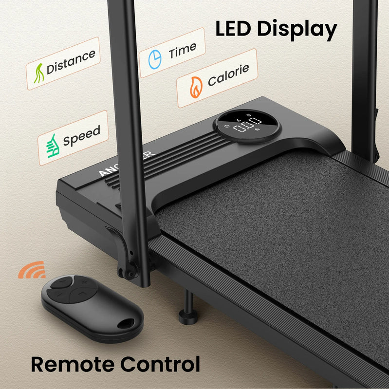 Ancheer Portable Folding Walking Pad 300lb, 7.5 MPH Under Desk Treadmill With Remote Control And LED Display