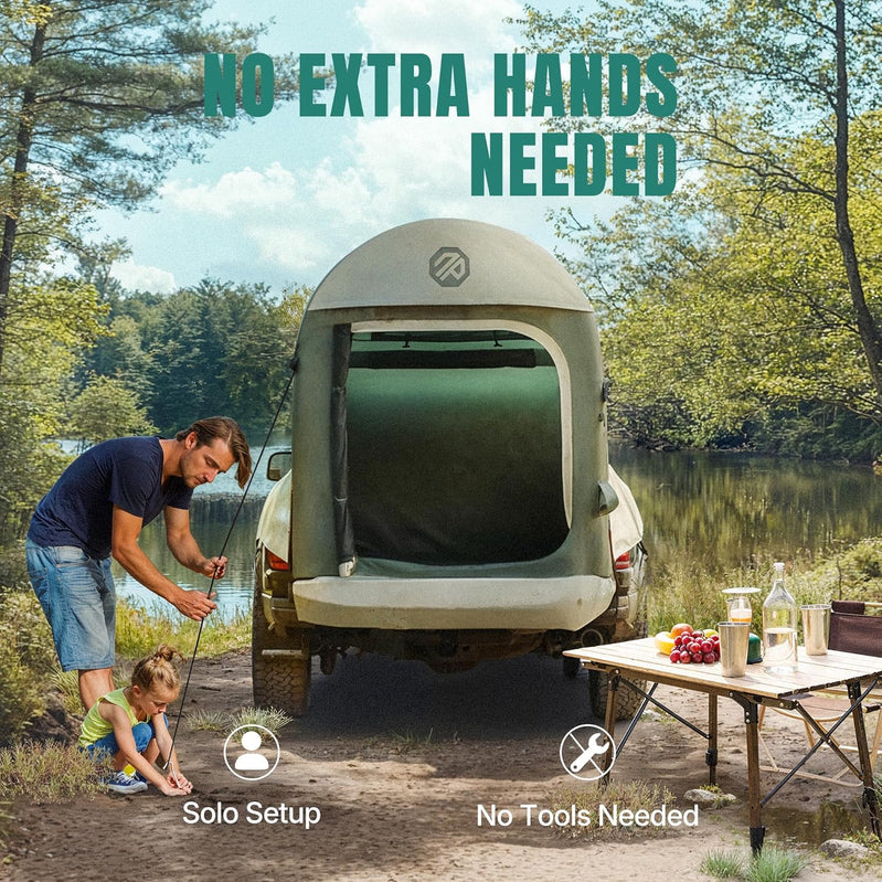 Truck Bed Tent 5.5 Ft.-8 Ft. Suitable For 2 Plus 1 People Family Inflatable Pickup Truck Tent