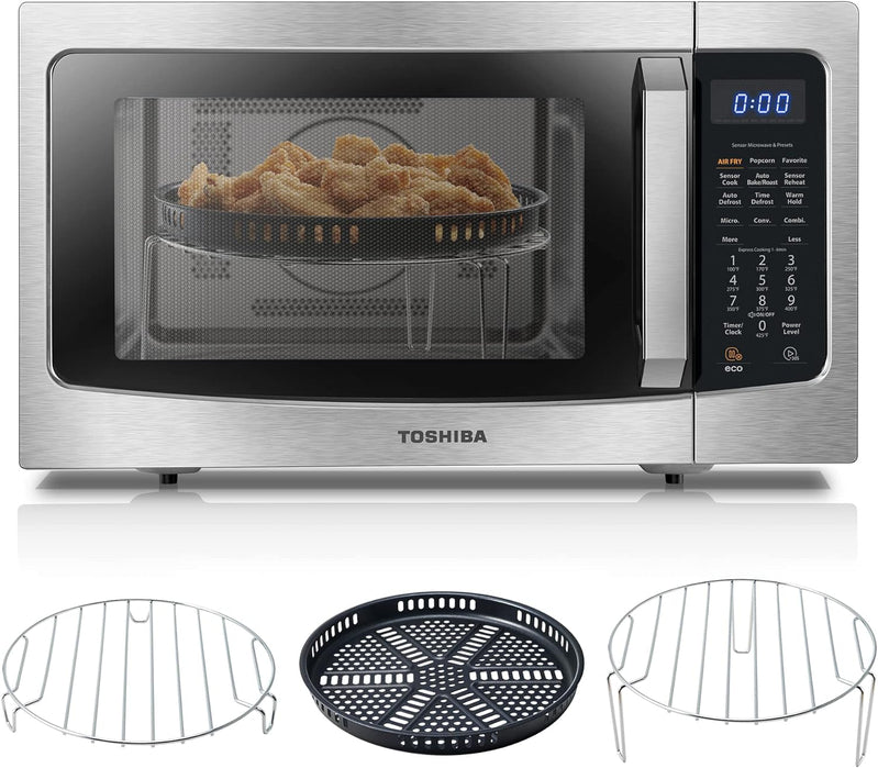 Toshiba 4-in-1 ML-EC42P, SS Countertop Microwave Oven, Smart Sensor, Convection, Air Fryer Combo, Mute Function