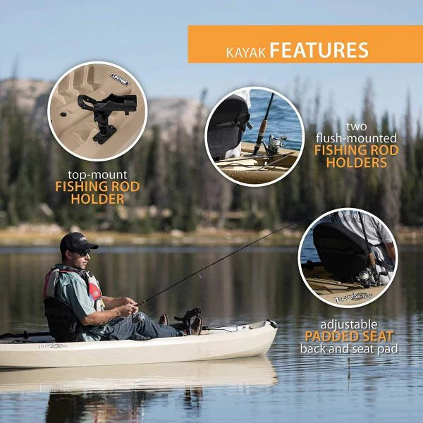 Lifetime 90806 Tamarack Angler 100 Fishing Kayak C 2 Pack, Paddles Included