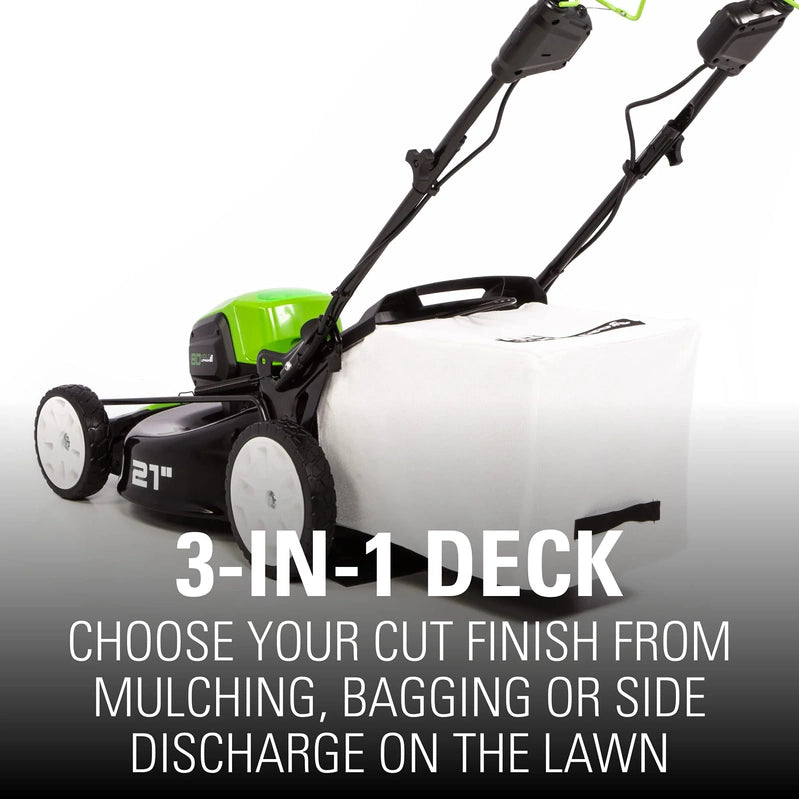 80V Battery-Powered Lawn Mower, 53 Cm, 21 In., Self-Propelled, Brushless, Greenworks